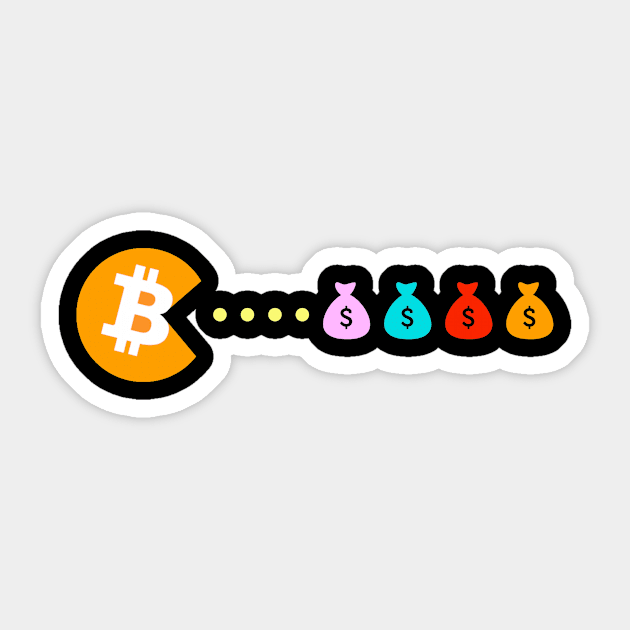 Bitcoin eats Dollar Sticker by Strohalm